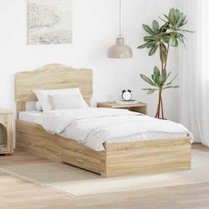 Rám postele s čelo Sonoma dub 70 x 190 cm kompozitní dřevo - obrázek 1