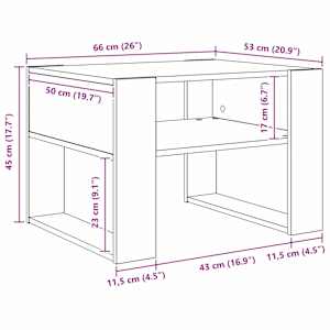 Konferenční stolek Staré dřevo 66 x 53 x 45 cm kompozitní dřevo - obrázek 10