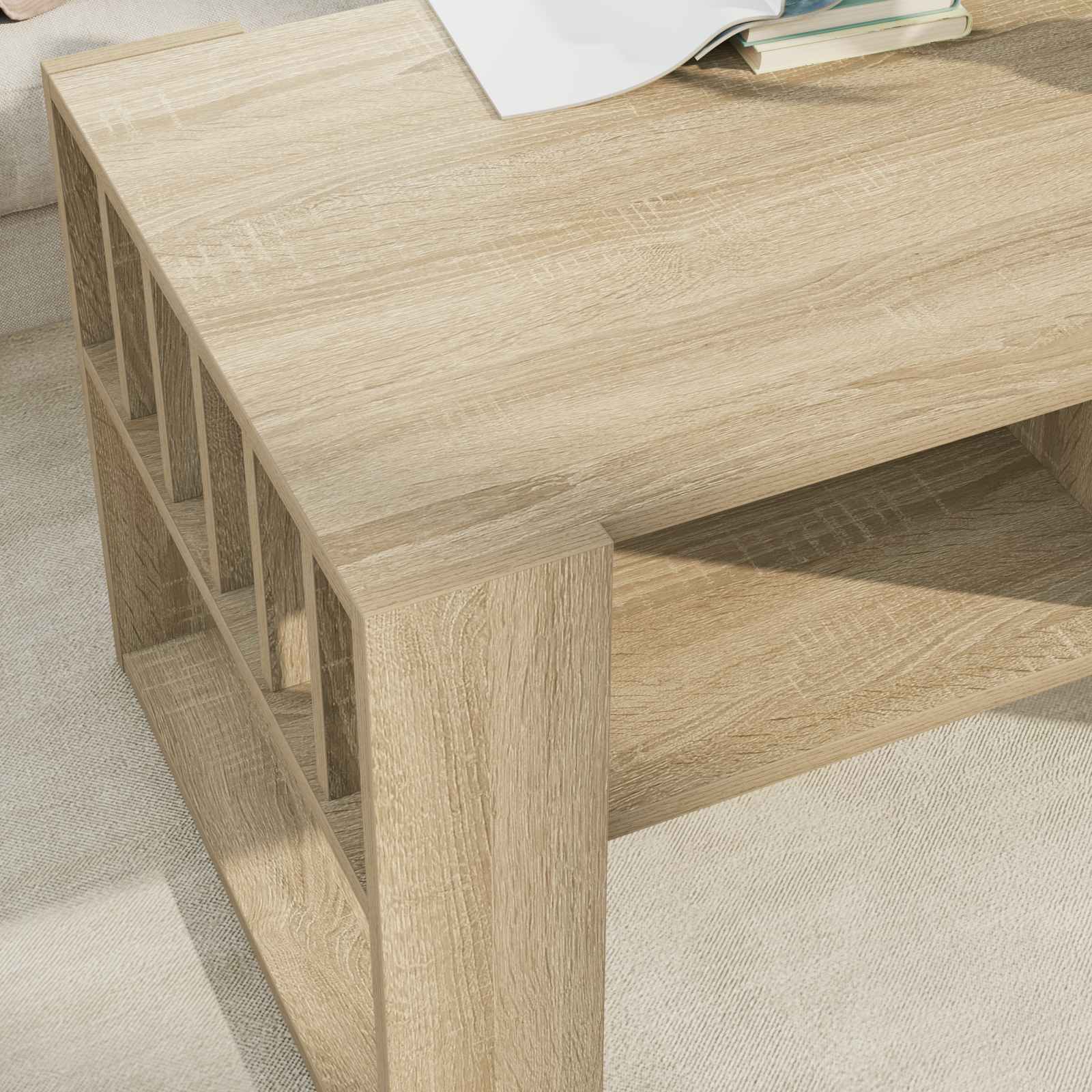 Salontafel Sonoma Eiken 92 x 49,5 x 45 cm Bewerkt hout | luizaXL | Dé meubelwinkel voor elk interieur Salontafel Sonoma Eiken 92 x 49,5 x 45 cm Bewerkt hout - Afbeelding 4