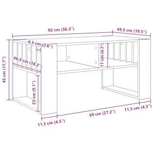 Konferenční stolek Sonoma dub 92 x 49,5 x 45 cm - obrázek 10