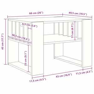 Konferenční stolek Sonoma dub 66 x 49,5 x 45 cm - obrázek 10