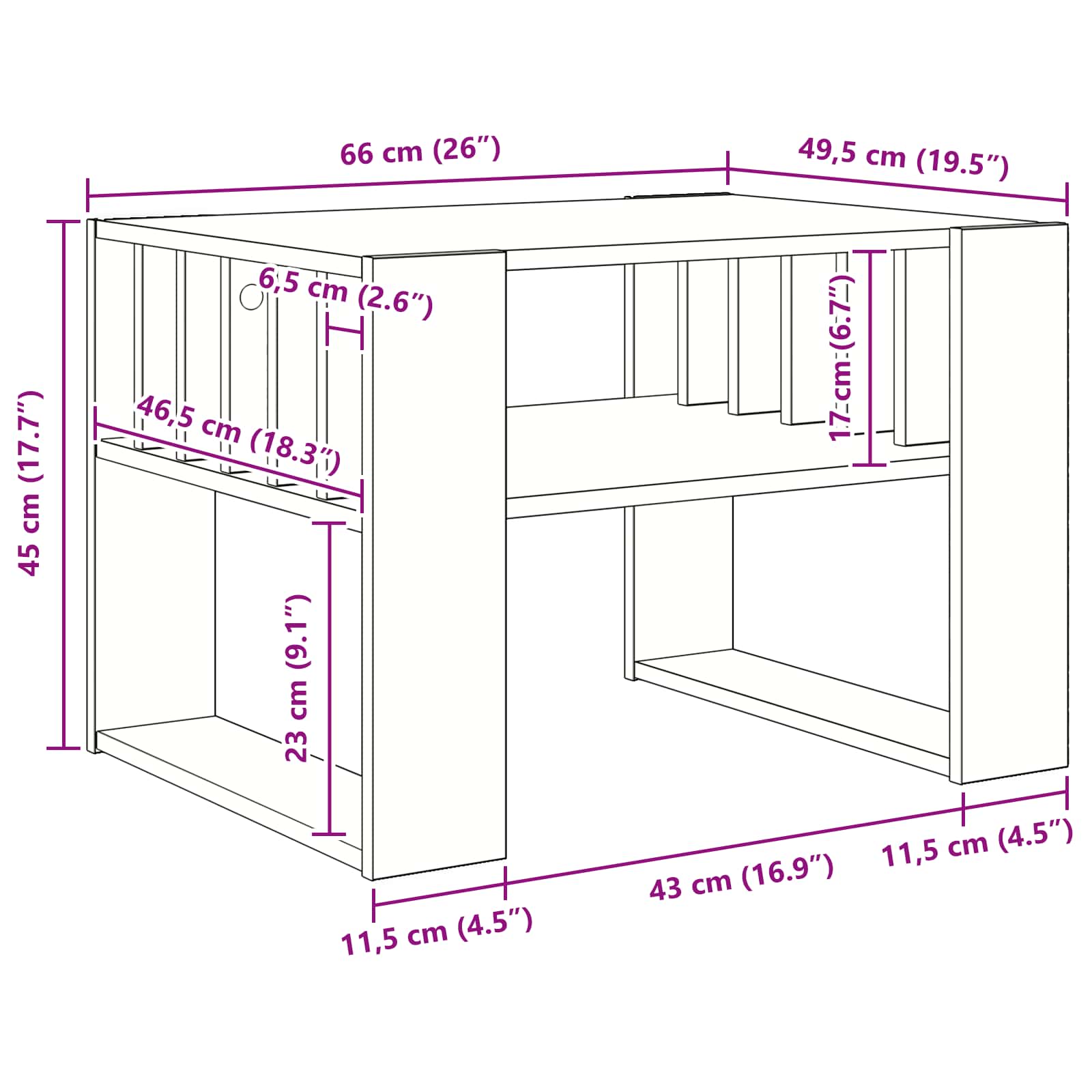 Масичка за кафе Дъб 66 x 49,5 x 45 см Инженерно дърво - Image 10