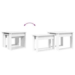 Sada konferenčních stolků 2 pcs Bílá kompozitní dřevo - obrázek 12