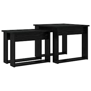 vidaXL Kohvilauda komplekt 2 tk Must tamm 50 x 52 x 42 cm Tehispuit