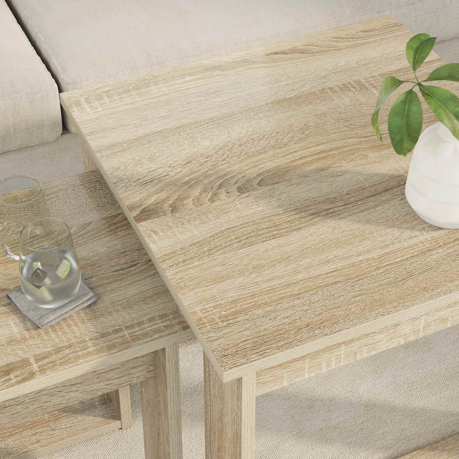 Koffietafel Set 2 pcs Sonoma Eiken Bewerkt hout | luizaXL | Dé meubelwinkel voor elk interieur Koffietafel Set 2 pcs Sonoma Eiken Bewerkt hout - Afbeelding 4
