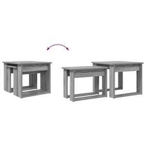 Sada konferenčních stolků 2 pcs Šedá Sonoma kompozitní dřevo - obrázek 12