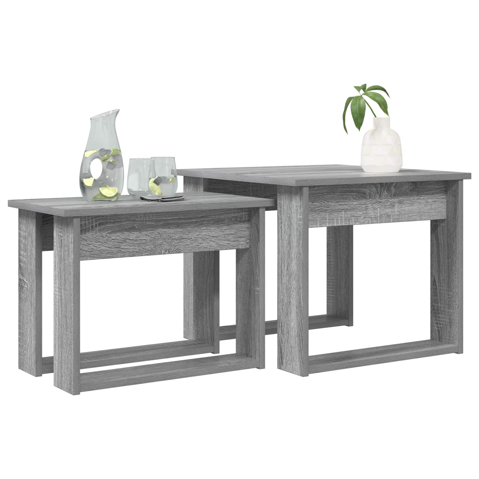 vidaXL Koffietafel Set 2 pcs Grijs Sonoma Bewerkt hout