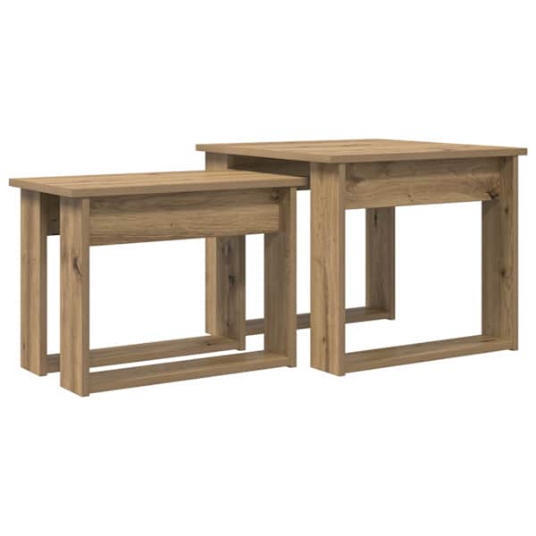 vidaXL Kohvilauda komplekt 2 tk K&auml;sit&ouml;&ouml;puu 50 x 52 x 42 cm Tehispuit