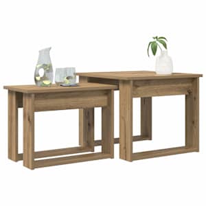 Sada konferenčních stolků 2 pcs Artisanový dub 50 x 52 x 42 cm - obrázek 3