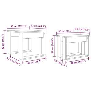 Sada konferenčních stolků 2 pcs Artisanový dub 50 x 52 x 42 cm - obrázek 15