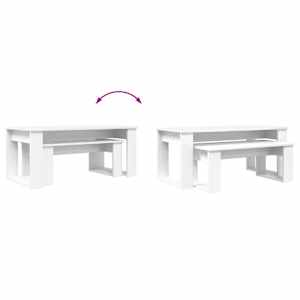 Sada konferenčních stolků 2 pcs Bílá kompozitní dřevo - obrázek 12