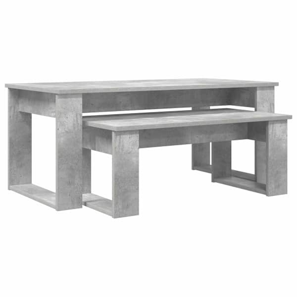 vidaXL Kohvilauda komplekt 2 tk Betoonhall 100 x 50 x 42 cm Tehispuit