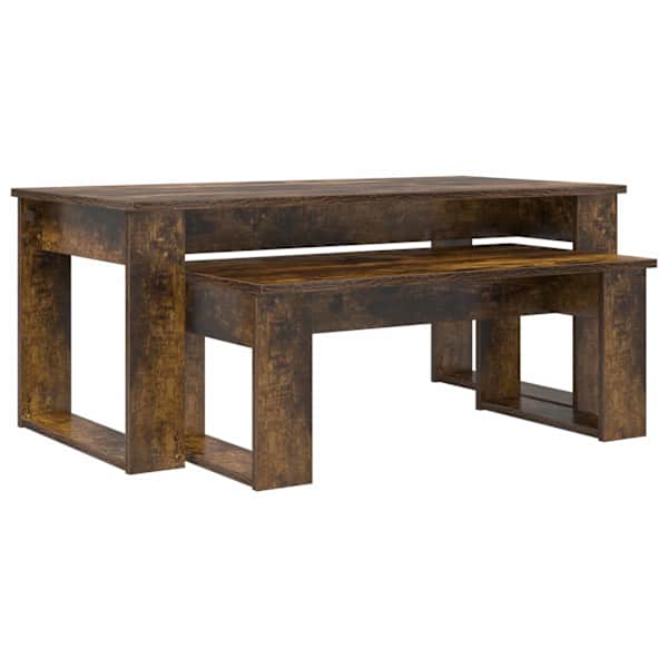 vidaXL Kohvilauda komplekt 2 tk Suitsetatud tamm 100 x 50 x 42 cm