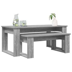 Sada konferenčních stolků 2 pcs Šedá Sonoma kompozitní dřevo - obrázek 3