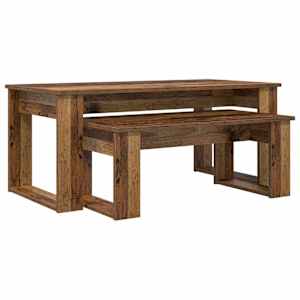 vidaXL Kohvilauda komplekt 2 tk Vana puit 100 x 50 x 42 cm Tehispuit