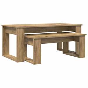 vidaXL Kohvilauda komplekt 2 tk K&auml;sit&ouml;&ouml;puu 100 x 50 x 42 cm Tehispuit