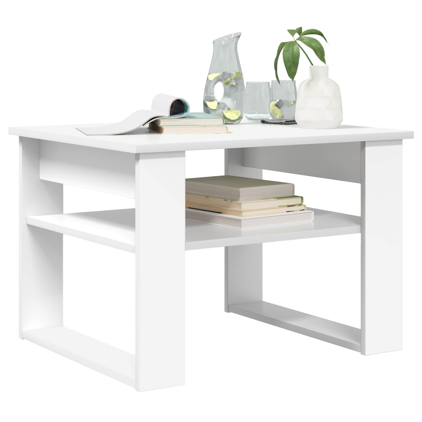 Thumbnail - vidaXL Couchtisch mit Speicher Weiß 64 x 54 x 44 cm Holzwerkstoff