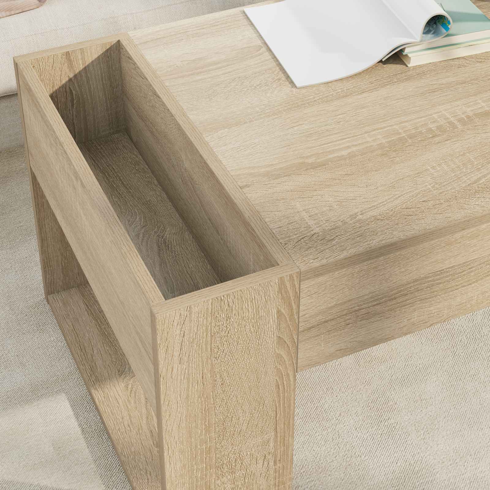 Salontafel Sonoma Eiken 110 x 50 x 41 cm Bewerkt hout | luizaXL | Dé meubelwinkel voor elk interieur Salontafel Sonoma Eiken 110 x 50 x 41 cm Bewerkt hout - Afbeelding 4