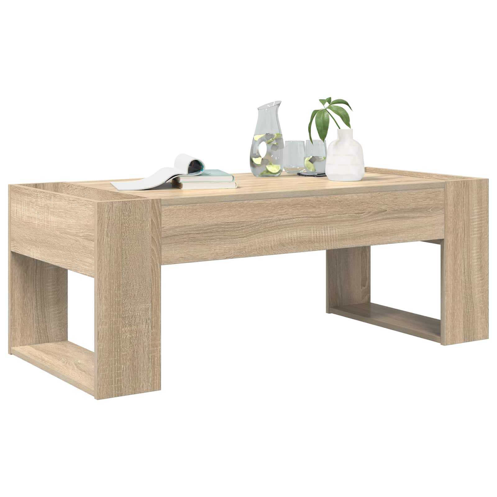 vidaXL Salontafel Sonoma Eiken 110 x 50 x 41 cm Bewerkt hout