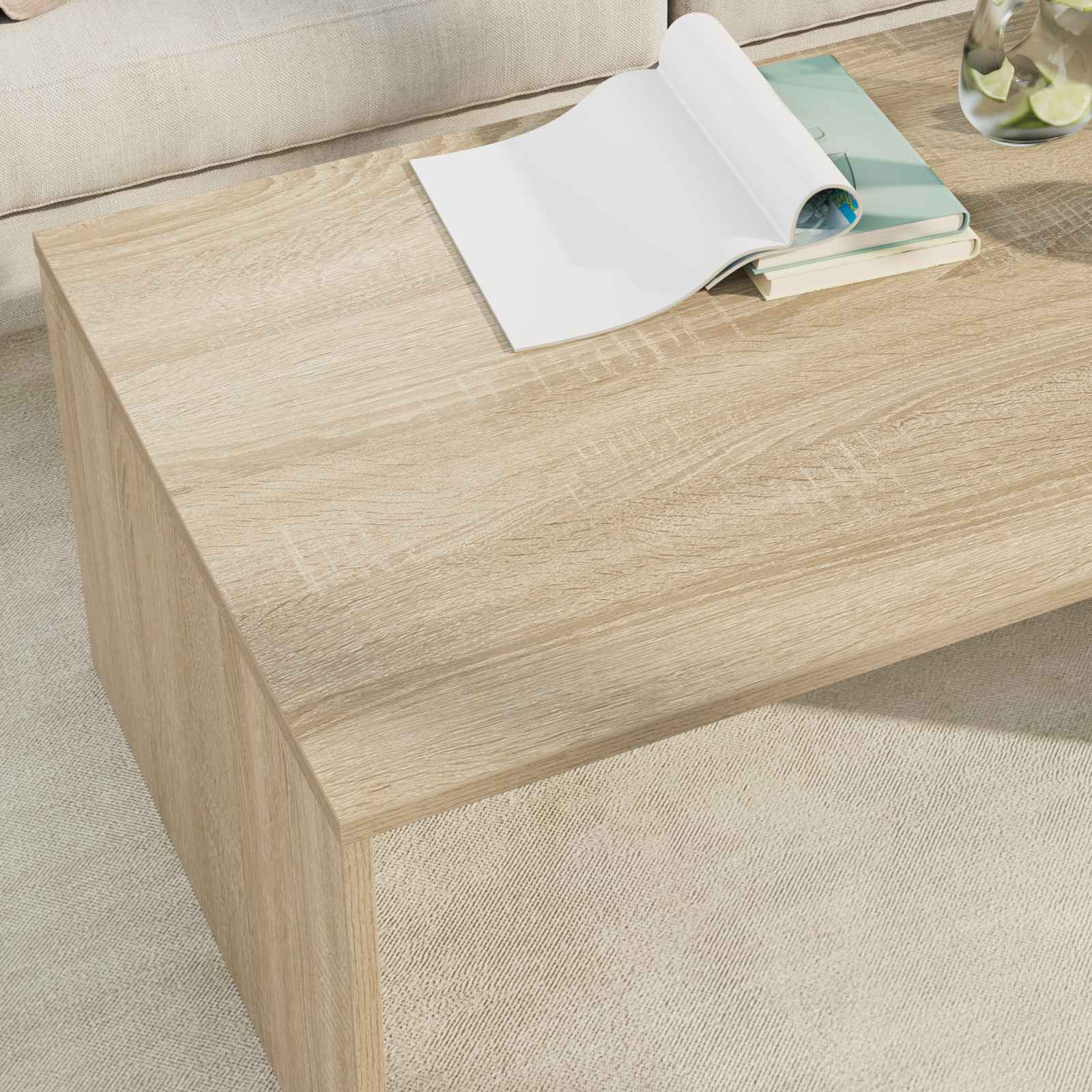 Salontafel Sonoma Eiken 95 x 50 x 34 cm Bewerkt hout | luizaXL | Dé meubelwinkel voor elk interieur Salontafel Sonoma Eiken 95 x 50 x 34 cm Bewerkt hout - Afbeelding 4