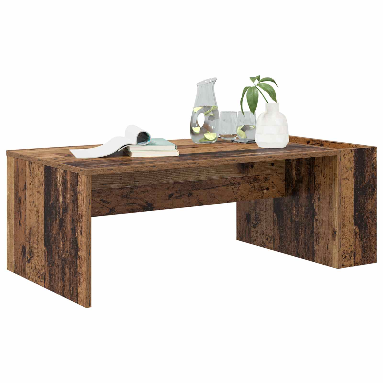 vidaXL Salontafel Oudhout 95 x 50 x 34 cm Bewerkt hout