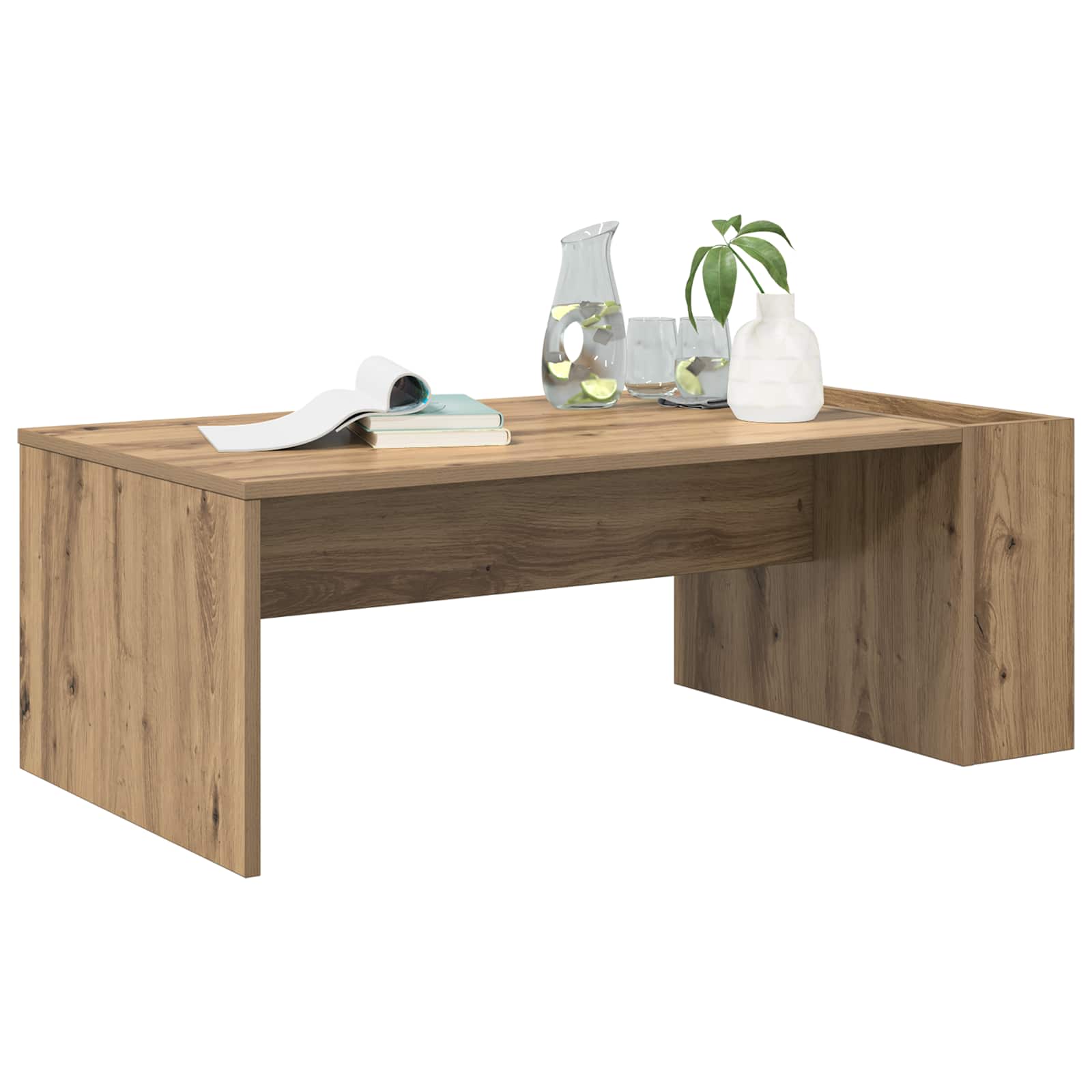 vidaXL Salontafel Artisan Eiken 95 x 50 x 34 cm Bewerkt hout