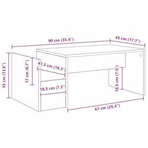 Konferenční stolek Bílá 90 x 45 x 35 cm kompozitní dřevo - obrázek 10