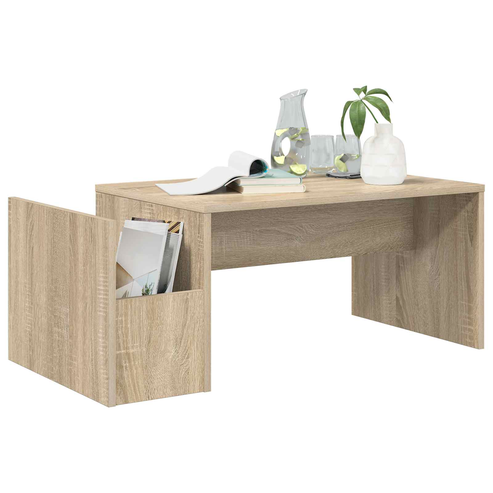 vidaXL Salontafel Sonoma Eiken 90 x 45 x 35 cm Bewerkt hout