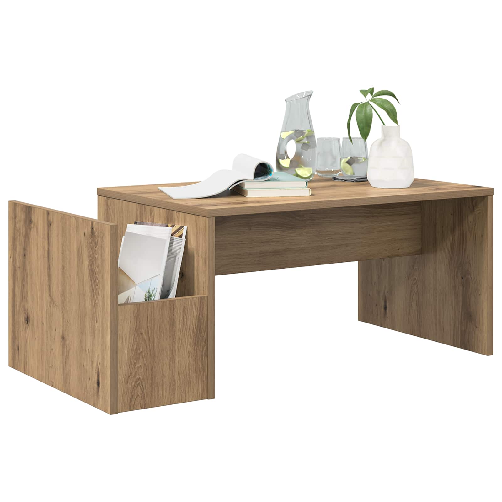 vidaXL Salontafel Artisan Eiken 90 x 45 x 35 cm Bewerkt hout