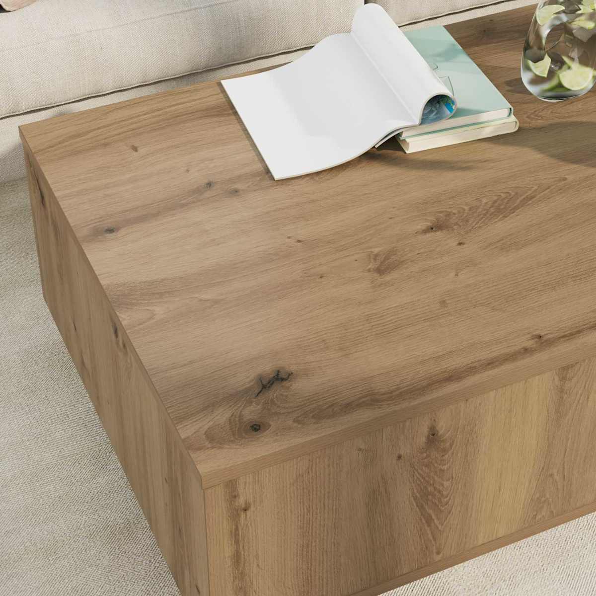 Sofabord 95 x 55 x 31 cm Konstrueret træ - Billede 4