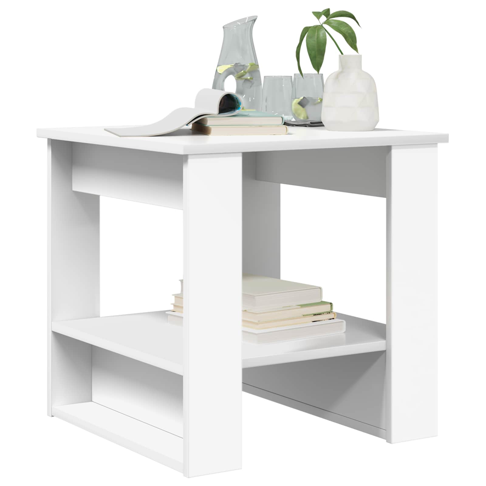 vidaXL Salontafel Wit 51 x 50 x 50 cm Bewerkt hout