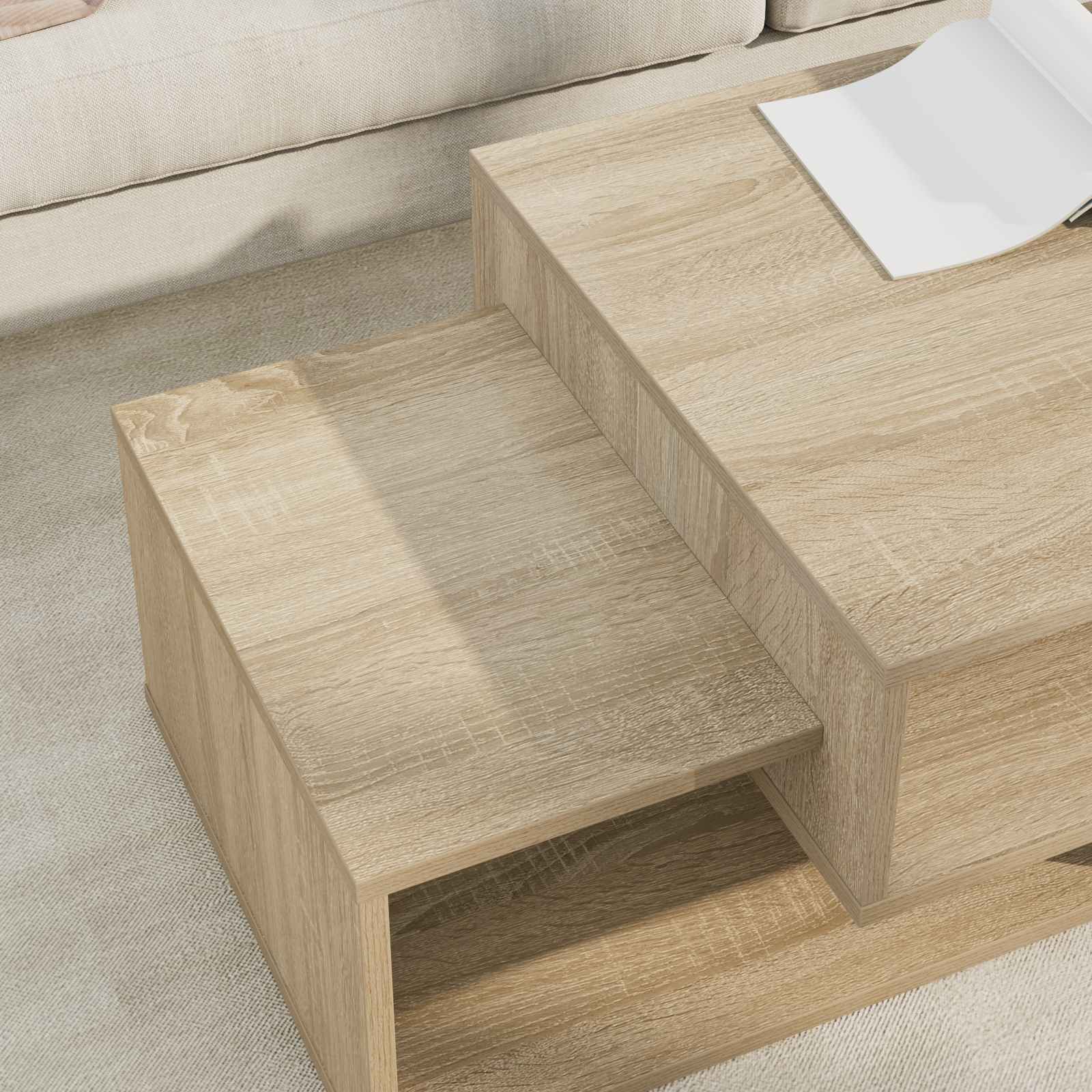 Salontafel Sonoma Eiken 105 x 50 x 32,5 cm Bewerkt hout | luizaXL | Dé meubelwinkel voor elk interieur Salontafel Sonoma Eiken 105 x 50 x 32,5 cm Bewerkt hout - Afbeelding 4
