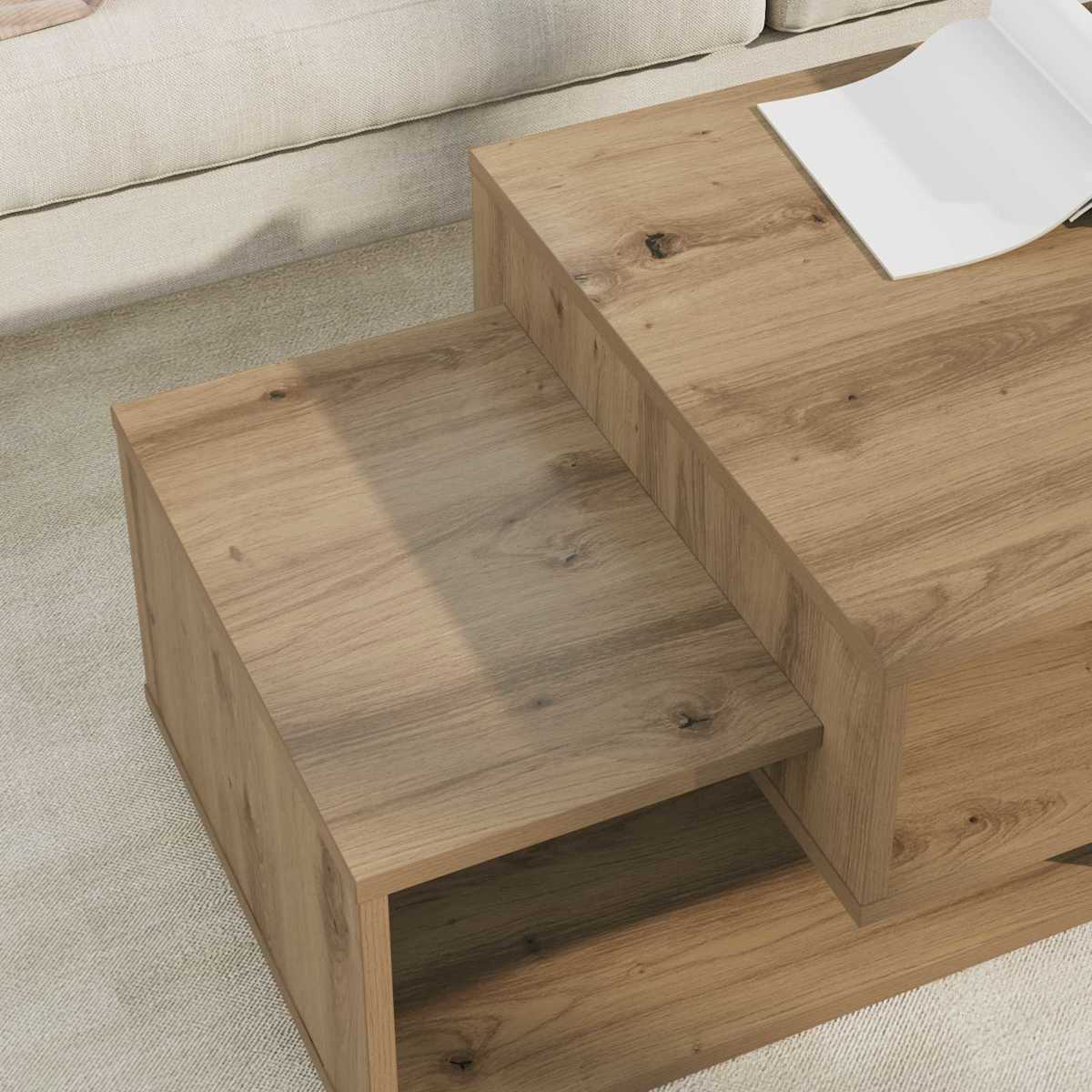 Sofabord 105 x 50 x 32,5 cm Konstrueret træ - Billede 4
