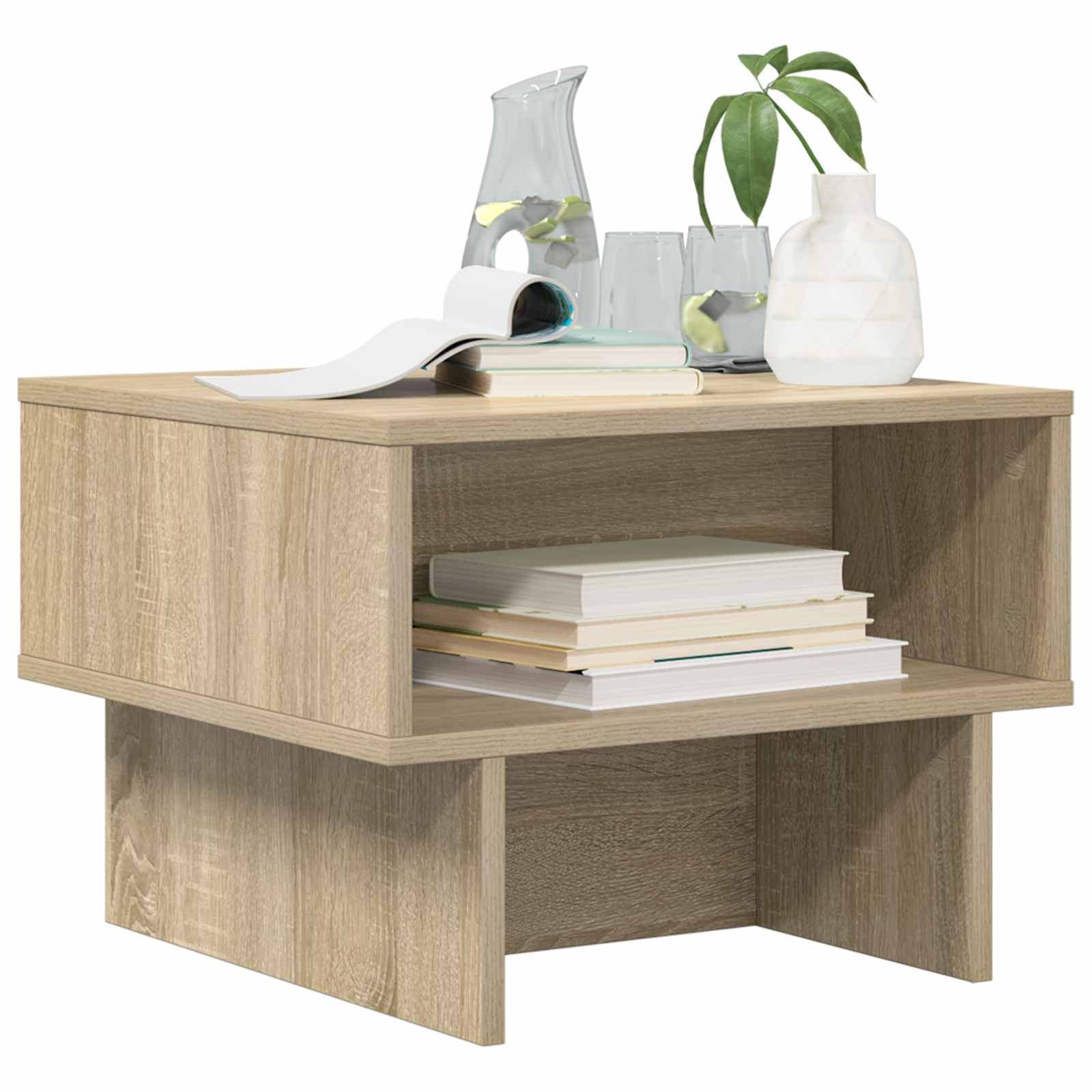 vidaXL Salontafel Sonoma Eiken 48 x 46 x 35 cm Bewerkt hout