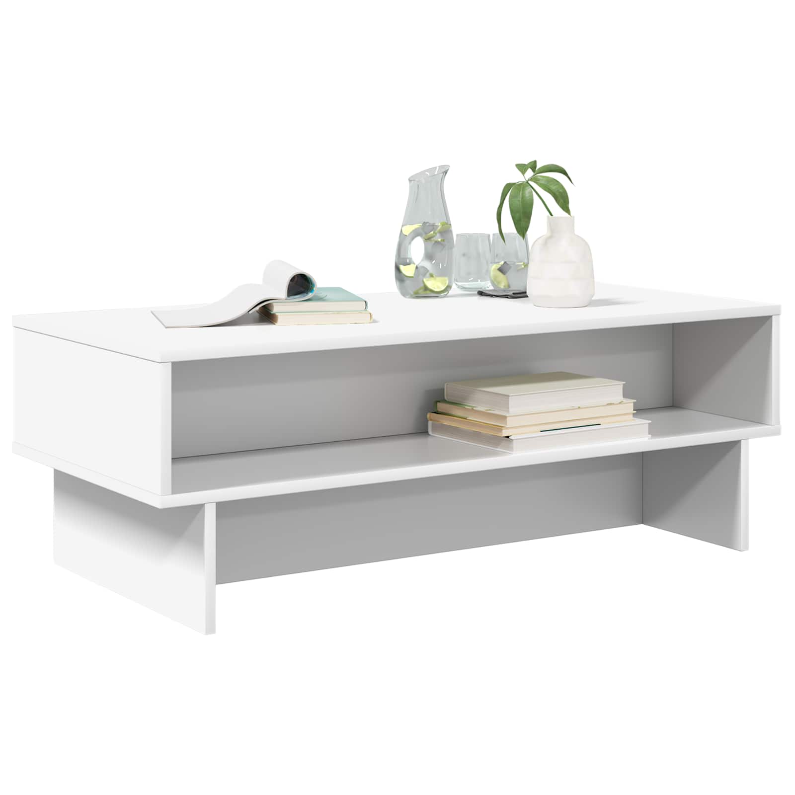 vidaXL Salontafel Wit 100 x 46 x 35 cm Bewerkt hout