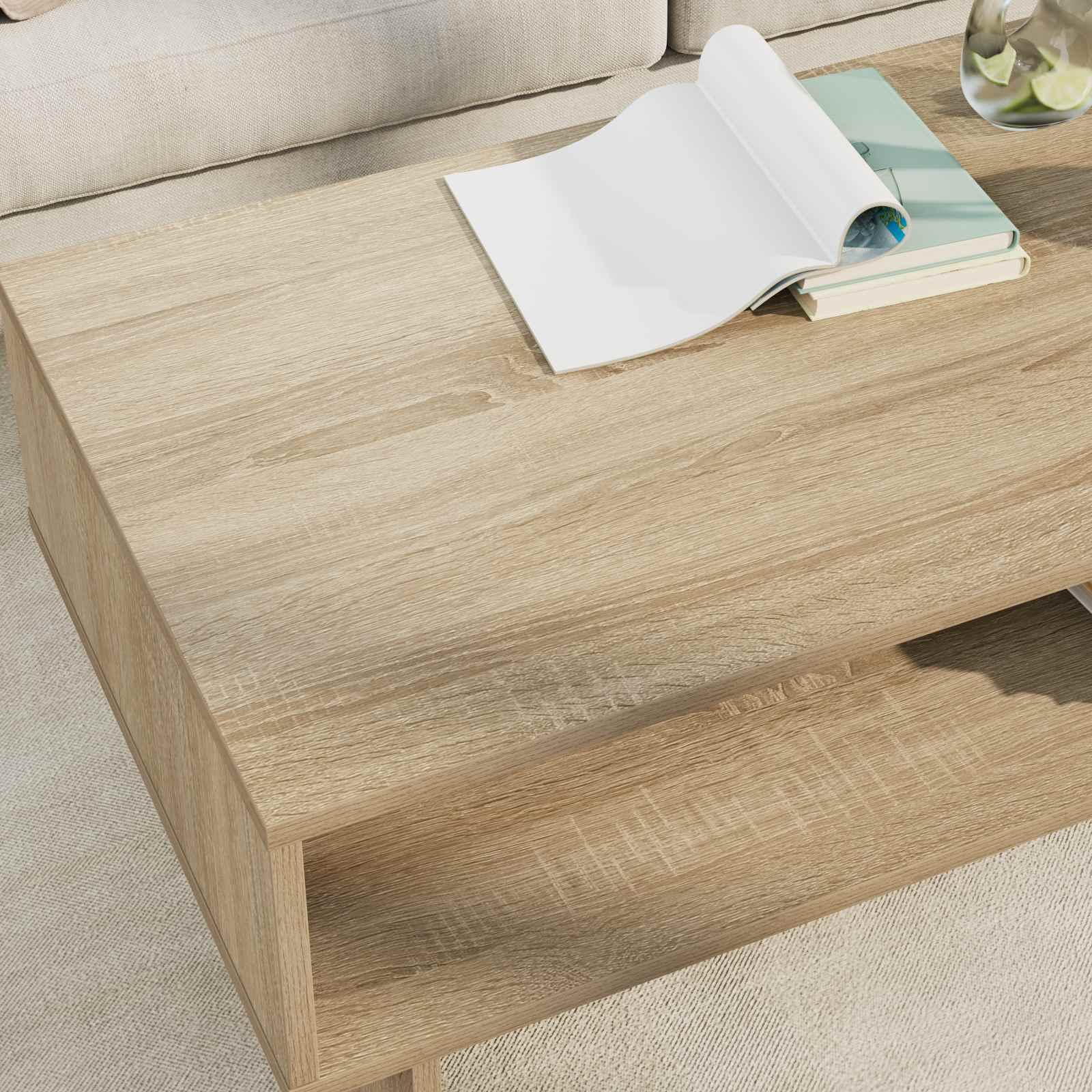 Salontafel Sonoma Eiken 100 x 46 x 35 cm Bewerkt hout | luizaXL | Dé meubelwinkel voor elk interieur Salontafel Sonoma Eiken 100 x 46 x 35 cm Bewerkt hout - Afbeelding 4