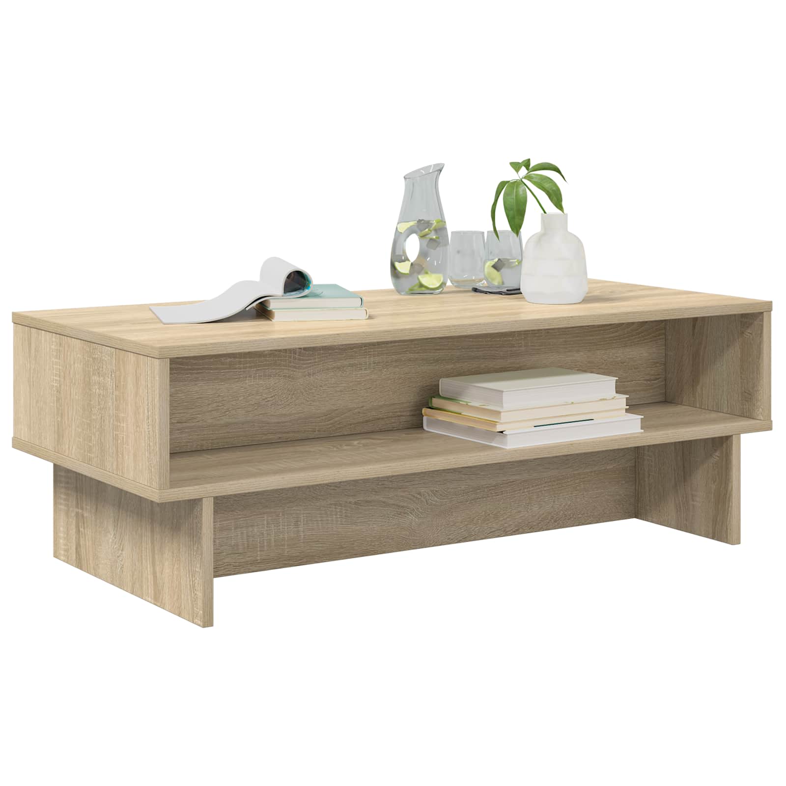 vidaXL Salontafel Sonoma Eiken 100 x 46 x 35 cm Bewerkt hout
