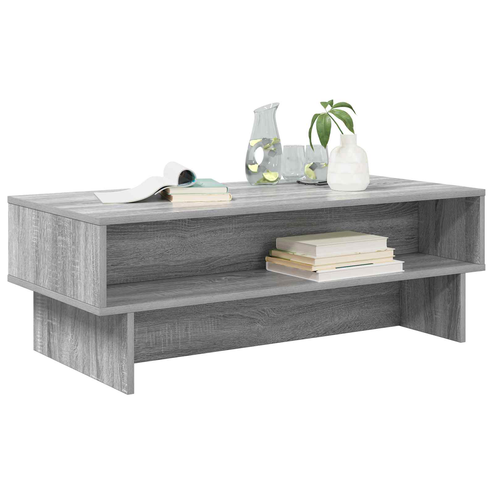 vidaXL Salontafel Grijs Sonoma 100 x 46 x 35 cm Bewerkt hout