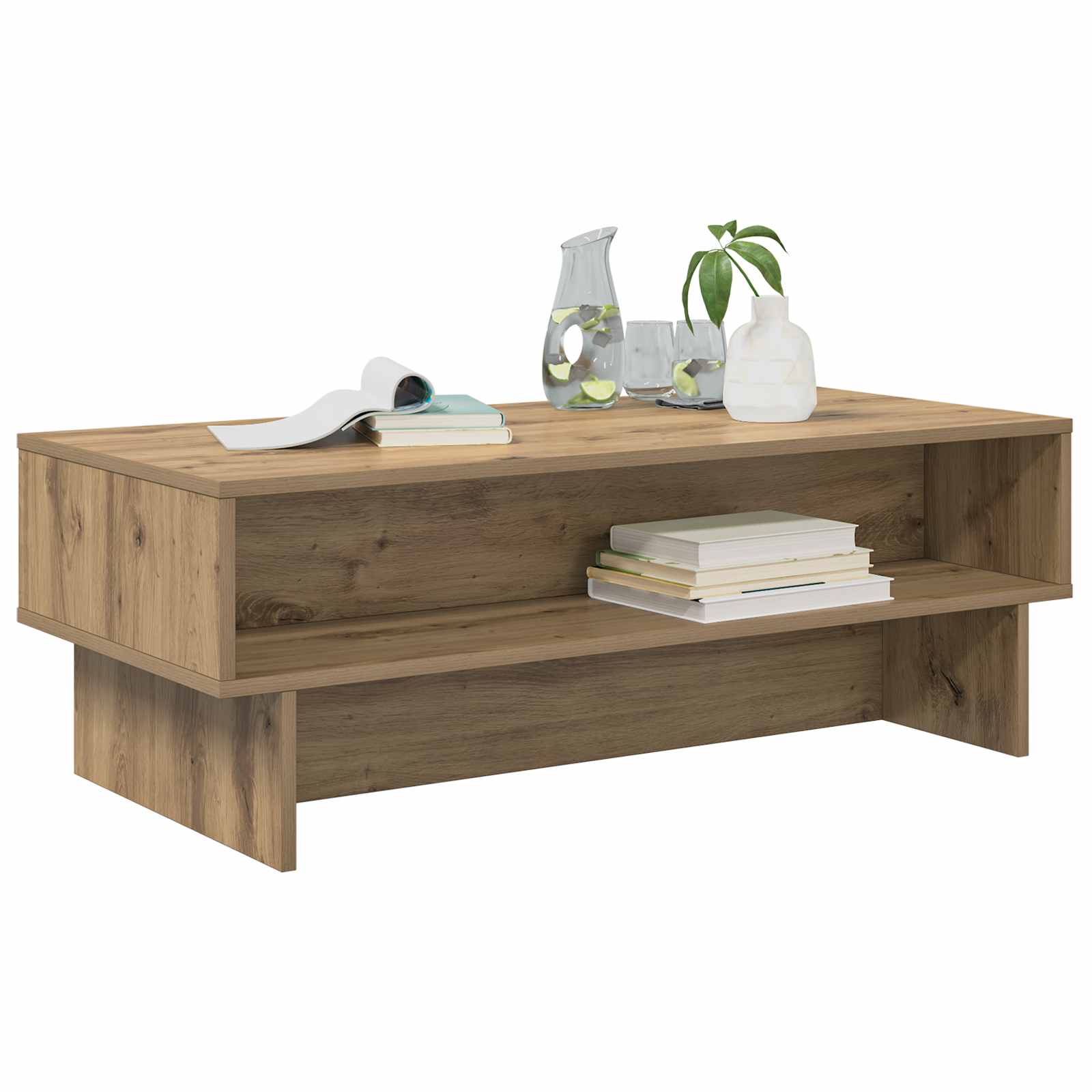 vidaXL Salontafel Artisan Eiken 100 x 46 x 35 cm Bewerkt hout