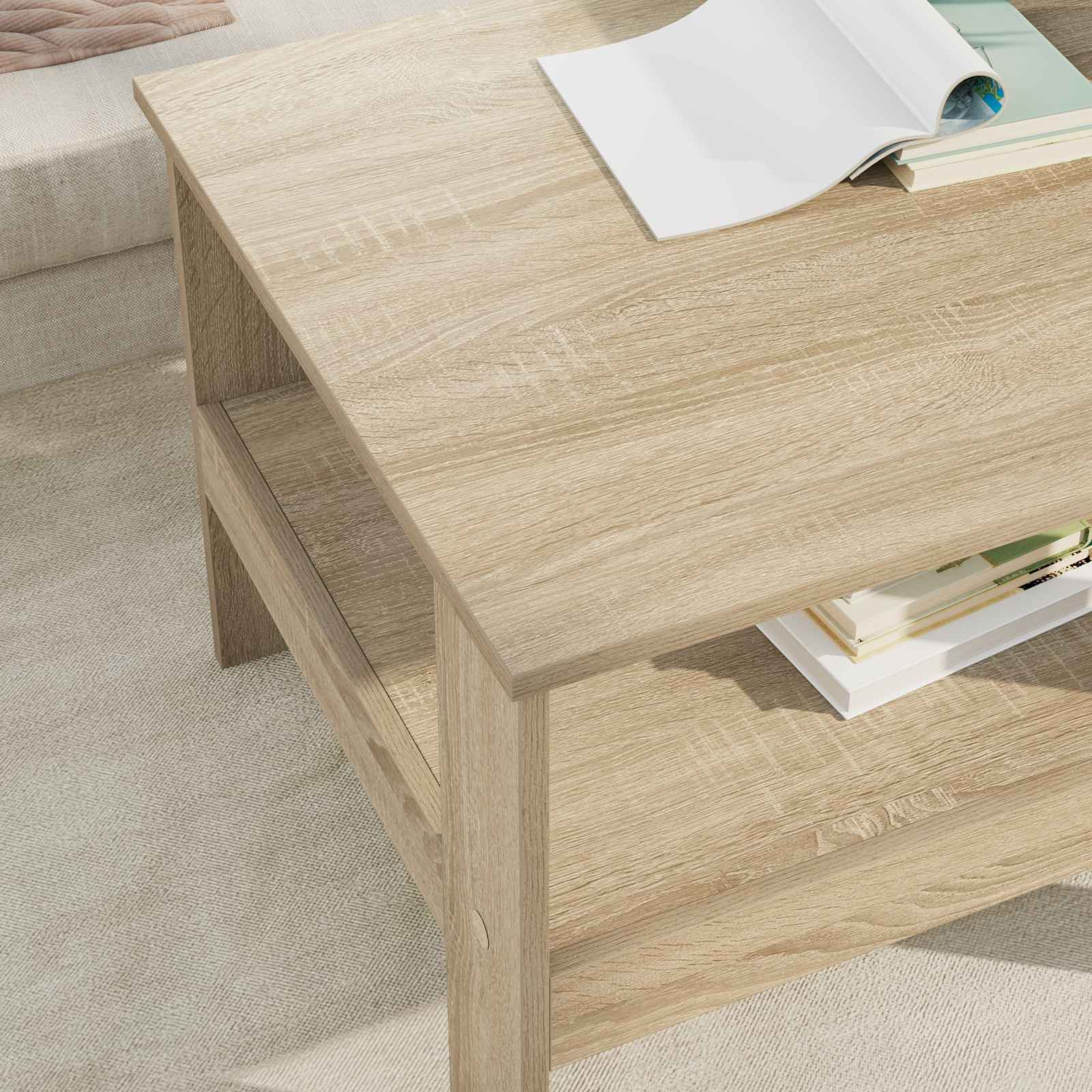 Salontafel Sonoma Eiken 57 x 55 x 45 cm Bewerkt hout | luizaXL | Dé meubelwinkel voor elk interieur Salontafel Sonoma Eiken 57 x 55 x 45 cm Bewerkt hout - Afbeelding 4