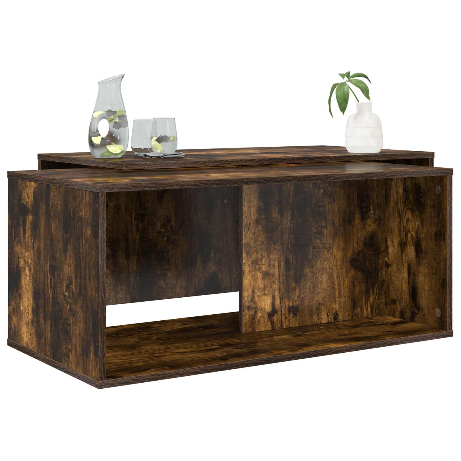 vidaXL Koffietafel Set 2 pcs Gerookt eiken Bewerkt hout