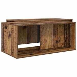 vidaXL Kohvilauda komplekt 2 tk Vana puit 90 x 48 x 40 cm Tehispuit
