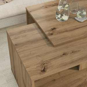 Sada konferenčních stolků 2 pcs Artisanový dub 90 x 48 x 40 cm - obrázek 4