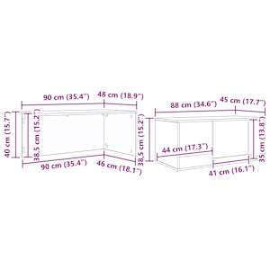 Sada konferenčních stolků 2 pcs Artisanový dub 90 x 48 x 40 cm - obrázek 16