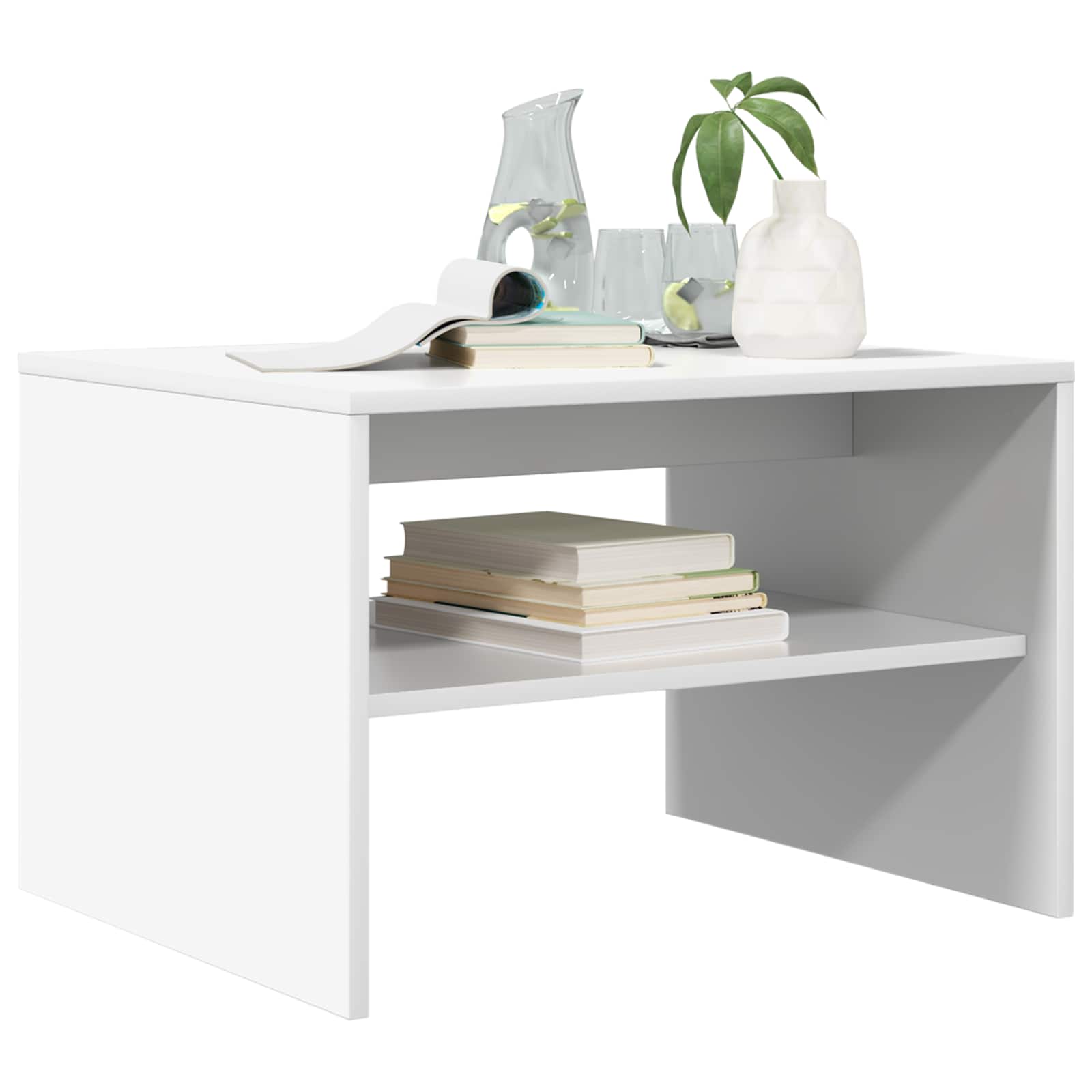 vidaXL Salontafel Wit 60 x 50 x 40 cm Bewerkt hout