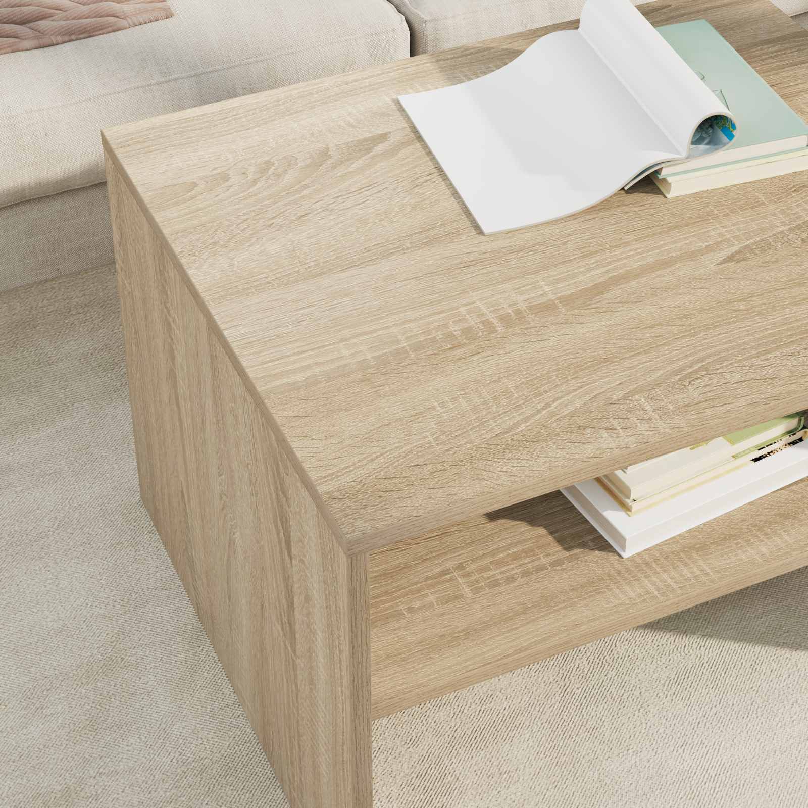 Salontafel Sonoma Eiken 60 x 50 x 40 cm Bewerkt hout | luizaXL | Dé meubelwinkel voor elk interieur Salontafel Sonoma Eiken 60 x 50 x 40 cm Bewerkt hout - Afbeelding 4