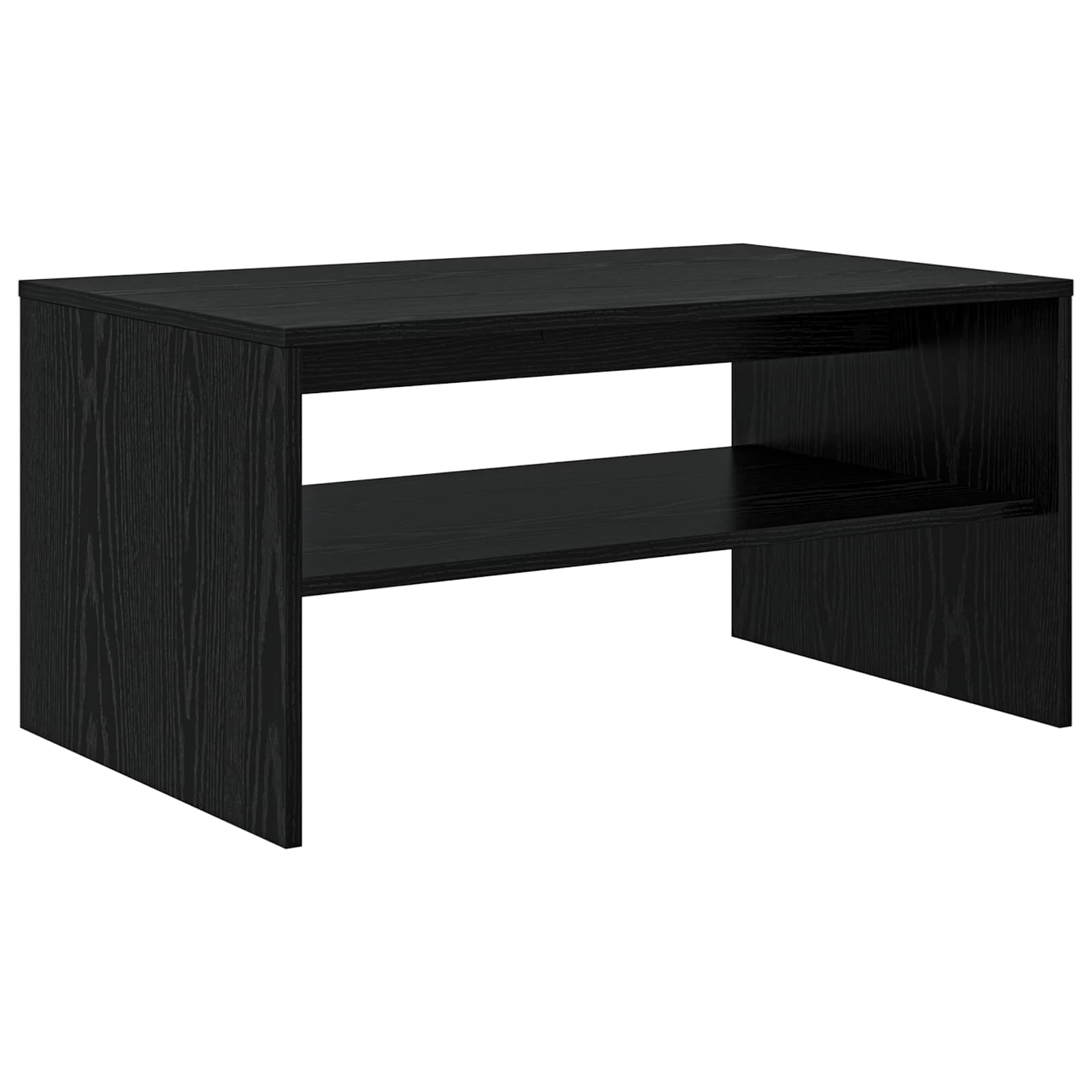 VidaXL Salontafel Zwart Eiken 80 X 50 X 40 Cm Bewerkt Hout