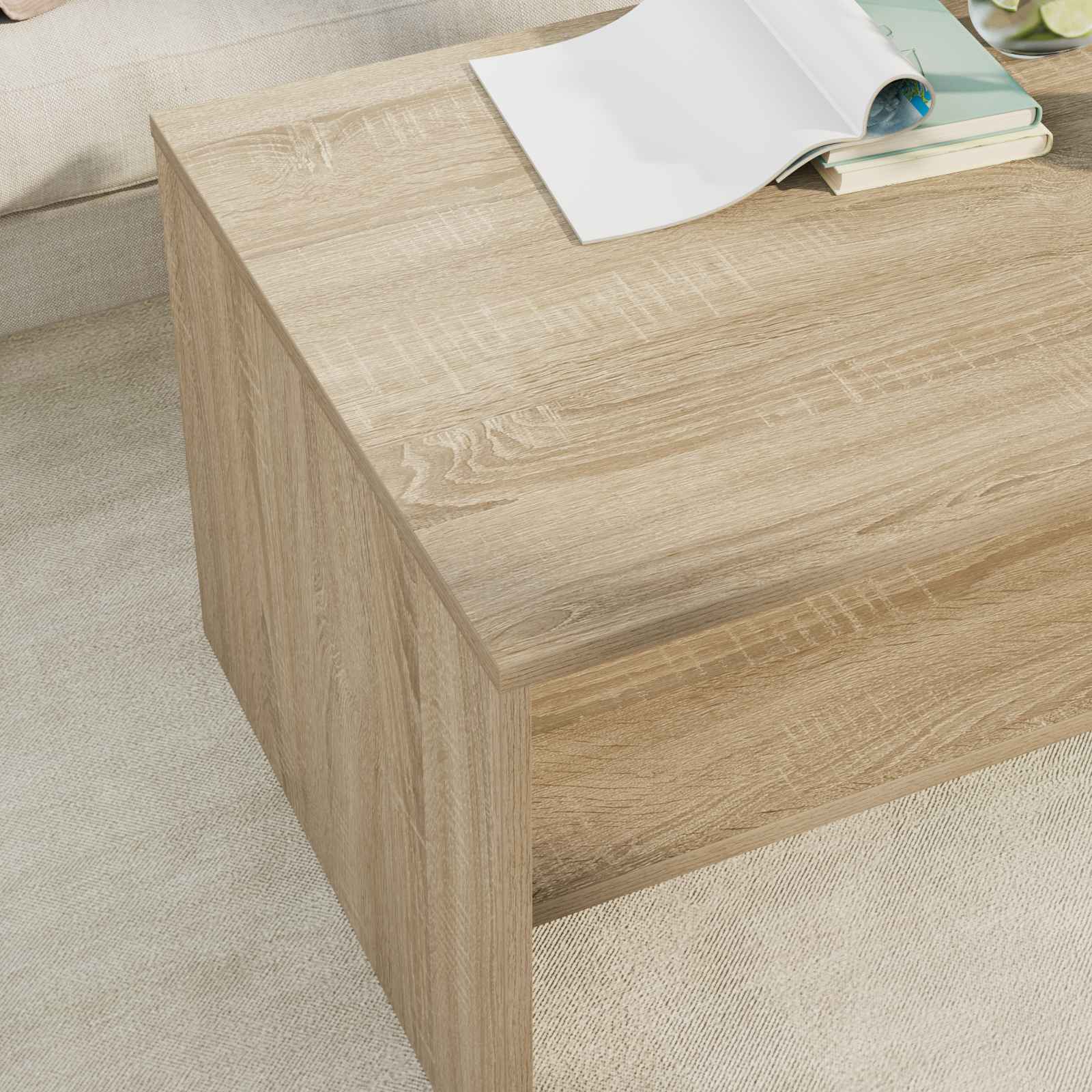 Salontafel Sonoma Eiken 80 x 50 x 40 cm Bewerkt hout | luizaXL | Dé meubelwinkel voor elk interieur Salontafel Sonoma Eiken 80 x 50 x 40 cm Bewerkt hout - Afbeelding 4