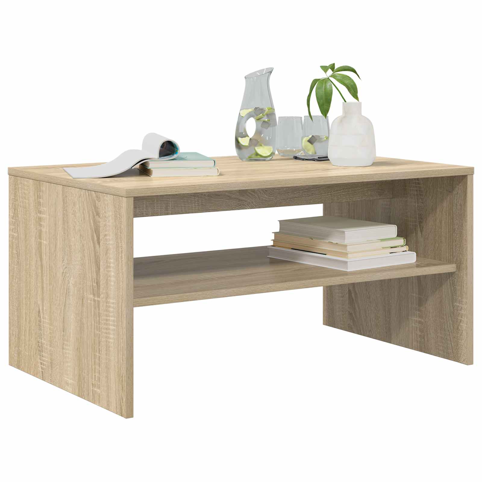 vidaXL Salontafel Sonoma Eiken 80 x 50 x 40 cm Bewerkt hout