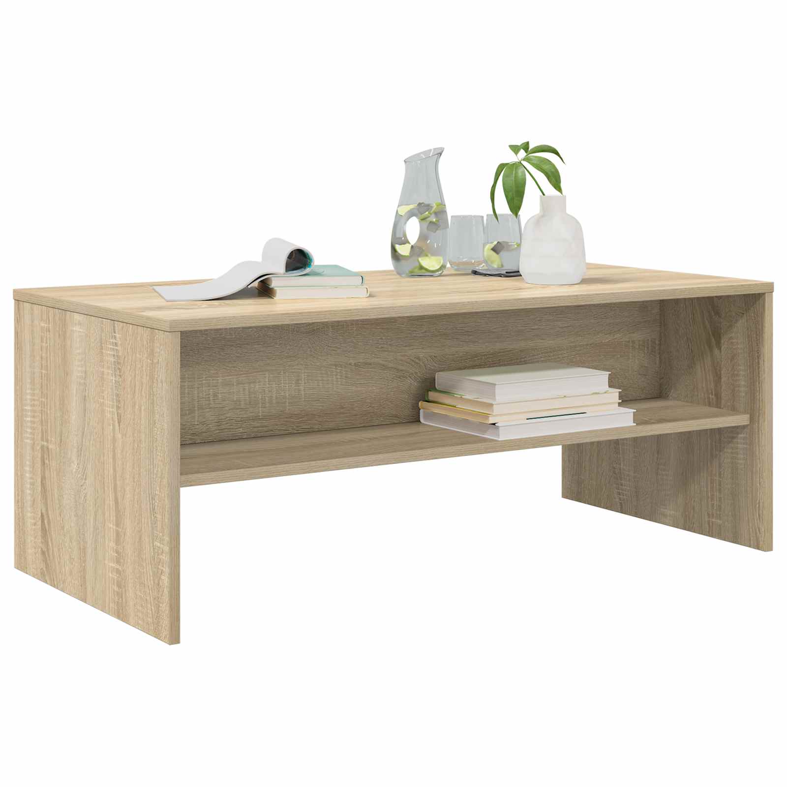 vidaXL Salontafel Sonoma Eiken 100 x 50 x 40 cm Bewerkt hout